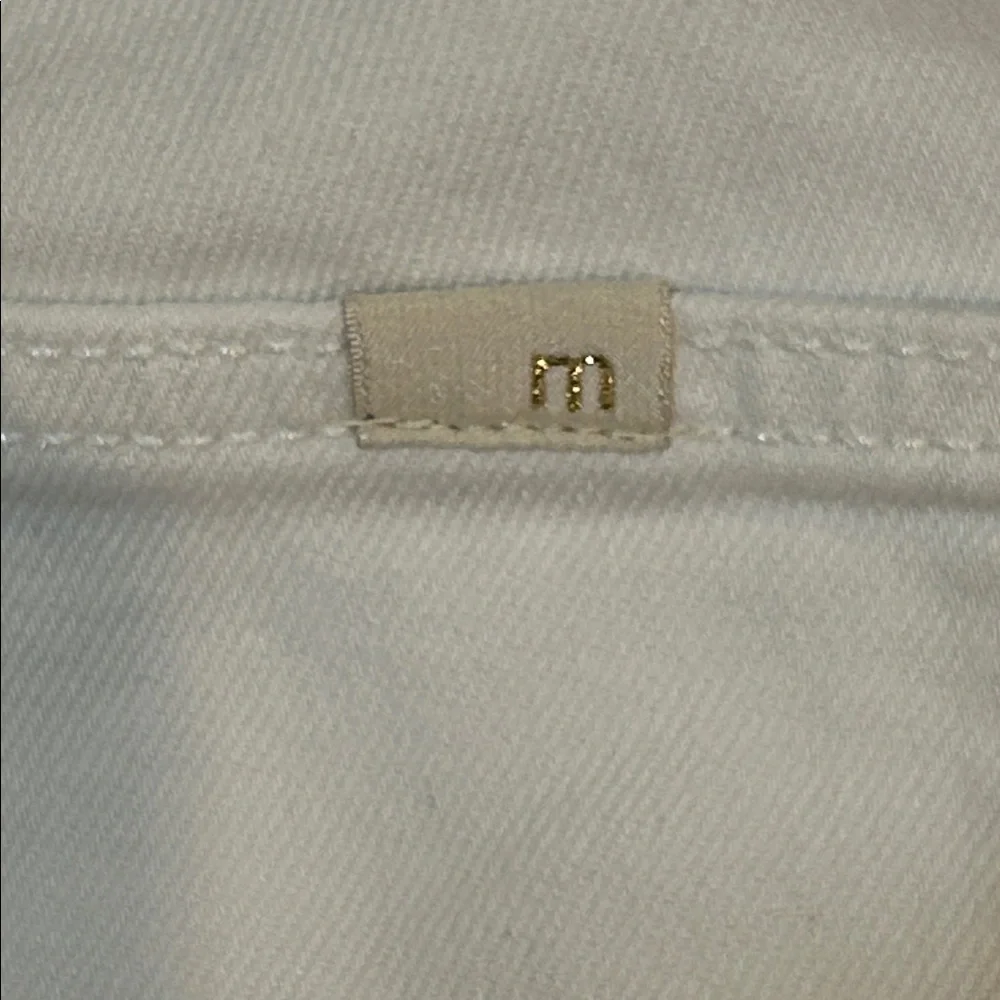 Maje Poesie High Rise Slim Tapered Leg White Jeans size 30